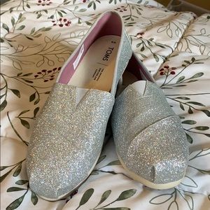 Silver Sparkly Tom Shoes